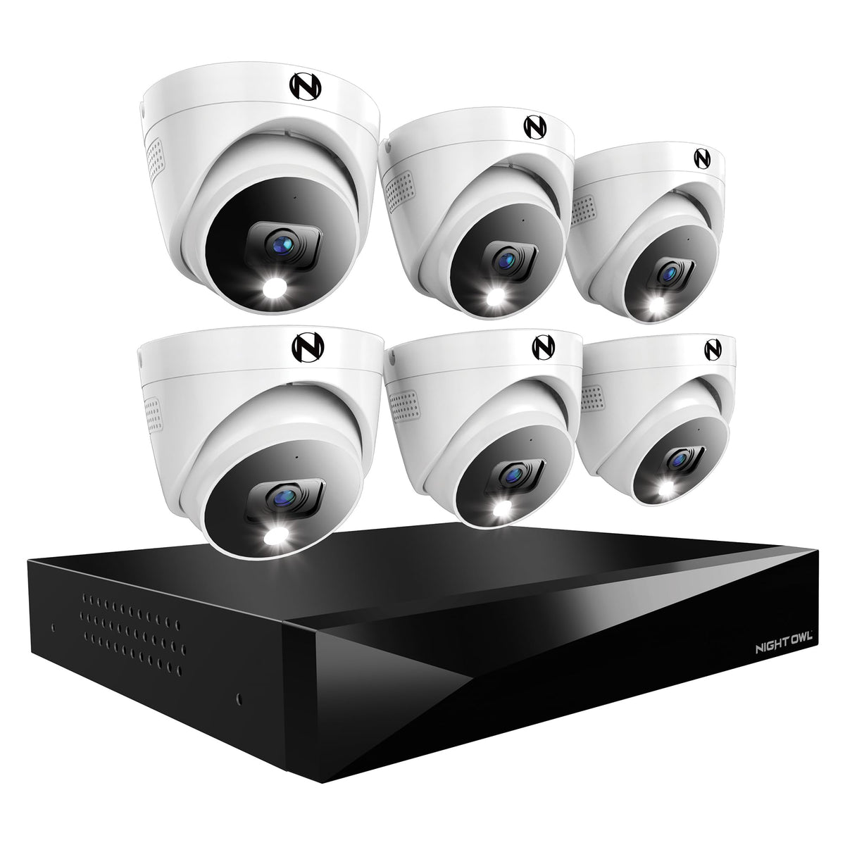 Night Owl 12-Ch Wired DVR System, 4 2K Cams, 2TB HDD, 2-Way Audio