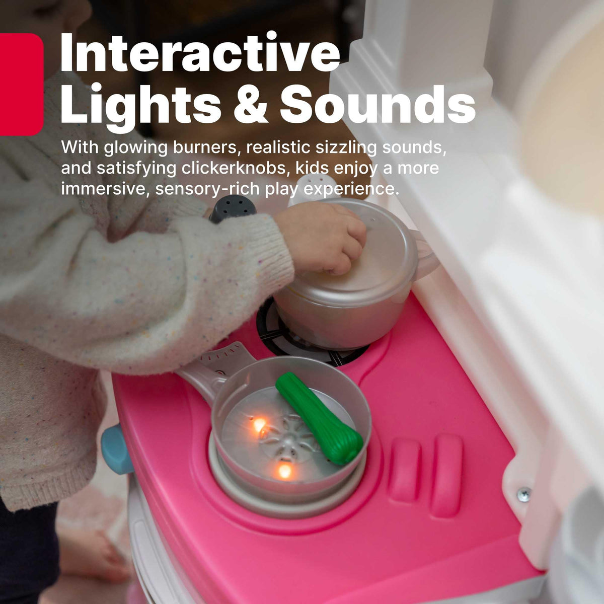 Step2 Fun with Friends Kids Kitchen Playset, Lights & Sounds, Pink
