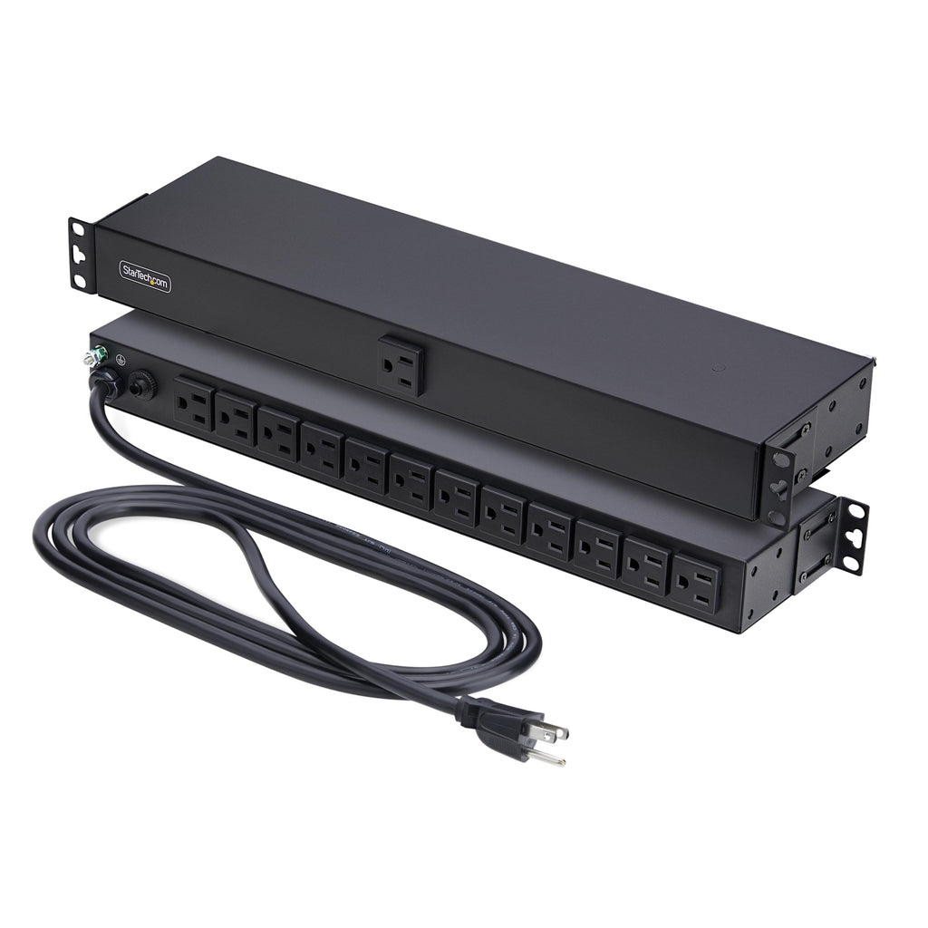 StarTech 13-Outlet 1U PDU, 1 Front 12 Rear, 120V, TAA (1315B8H-RACK-PDU)