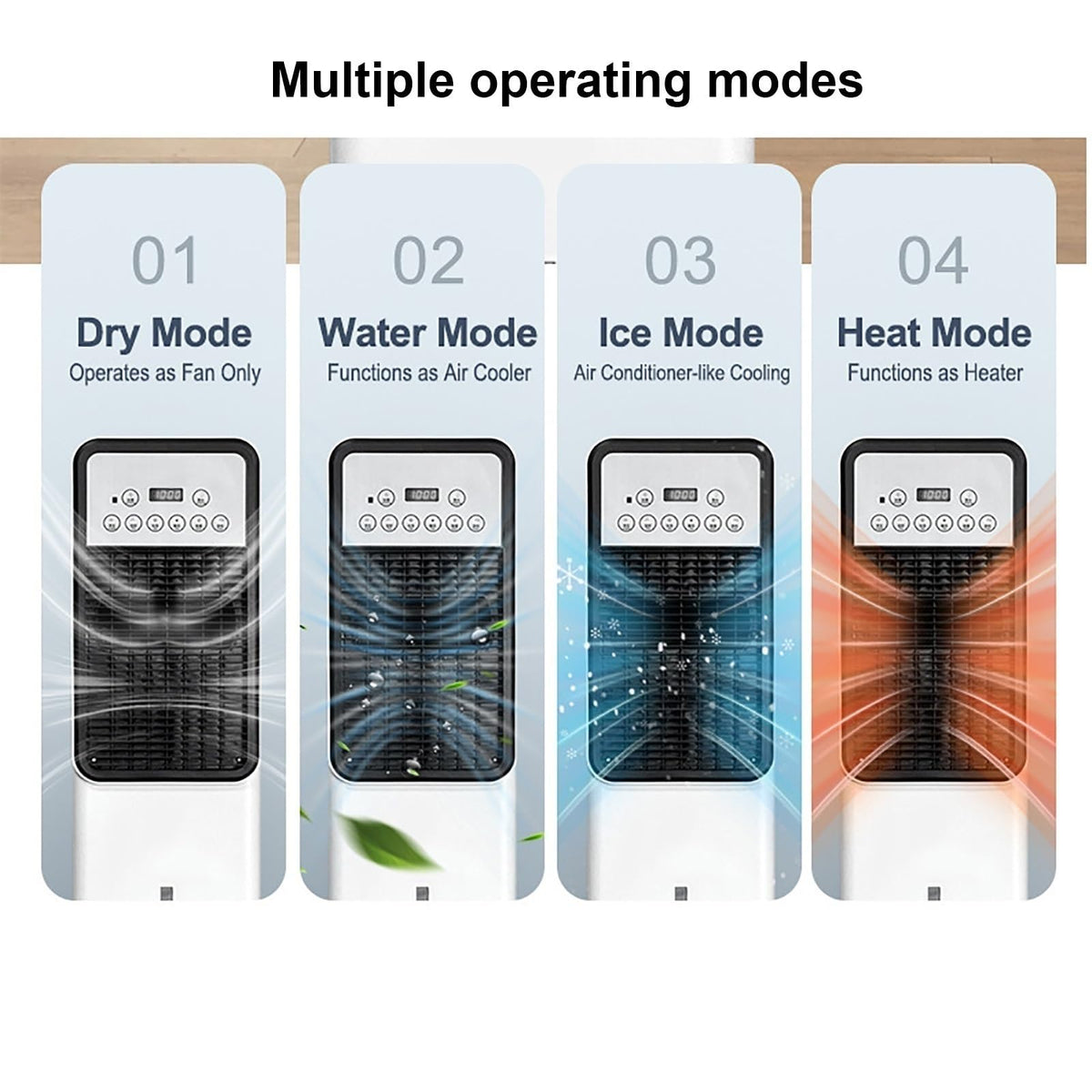 Evaporative Air Cooler, Portable Cooling and Heating Air Conditioners Heating Syste, Cooling Fan/Space Heater, Comes with a Remote Control for Timed Wide-Angle Airflow