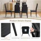 Karl home Dining Chairs Set of 6, PU Leather & High Back, Black