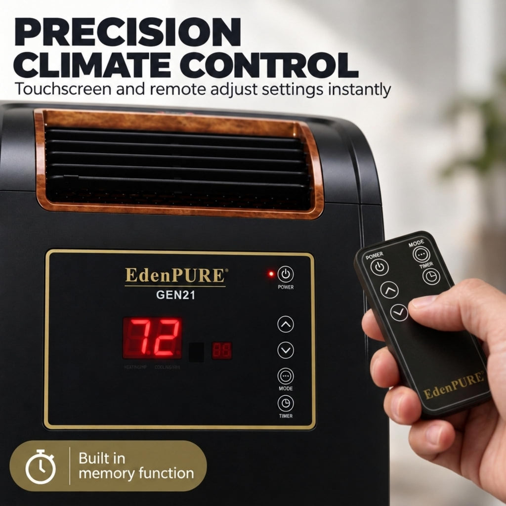 EdenPURE GEN21 Infrared Heater Wall Hugger w/Bladeless Cooling Fan, 1500W