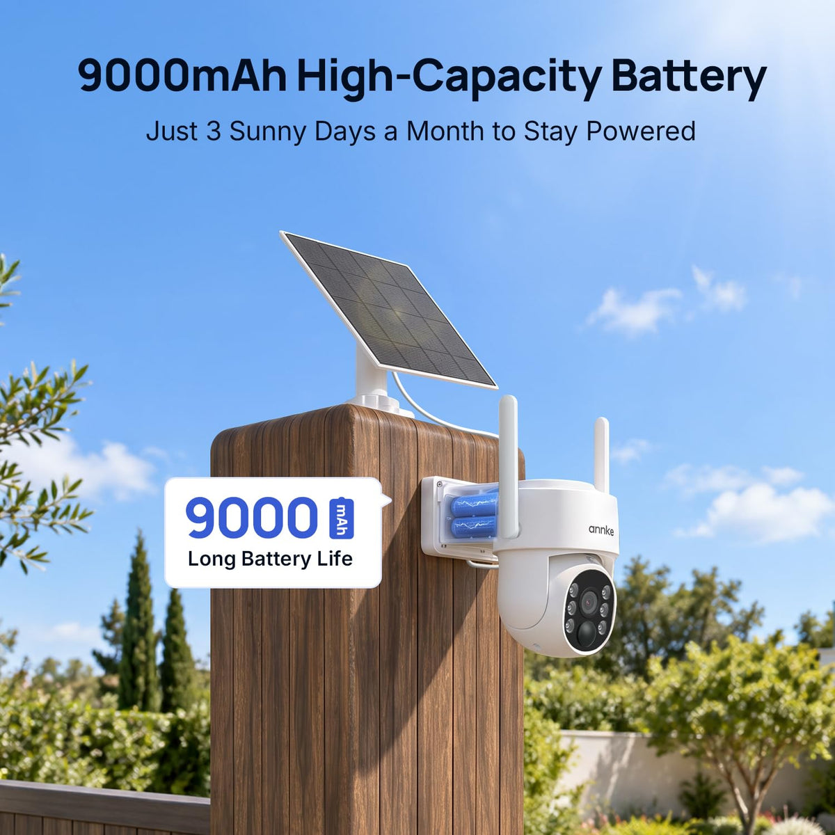 ANNKE 4MP Solar Cameras Outdoor Wireless with 7" LCD Monitor No Monthly Fee