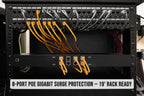 8-Port PoE Ethernet Surge Protector & Lightning Arrester, Rack-Mount Panel