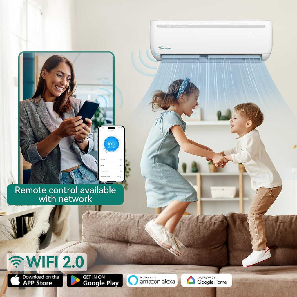 YITAHOME 18000 BTU Mini Split Air Conditioner Heat Pump System, Wifi