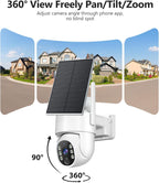2K Security Camera System, 5GHz&2.4GHz WiFi Solar Wireless Cameras for Home Security, Wire-free Installation, AI Detection, Two-way Audio, Mobile alerts, SD/Cloud Storage, Color Night Vision, 4 Packs