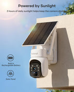2K QHD Solar Security Cameras Wireless Outdoor, Solar Powered