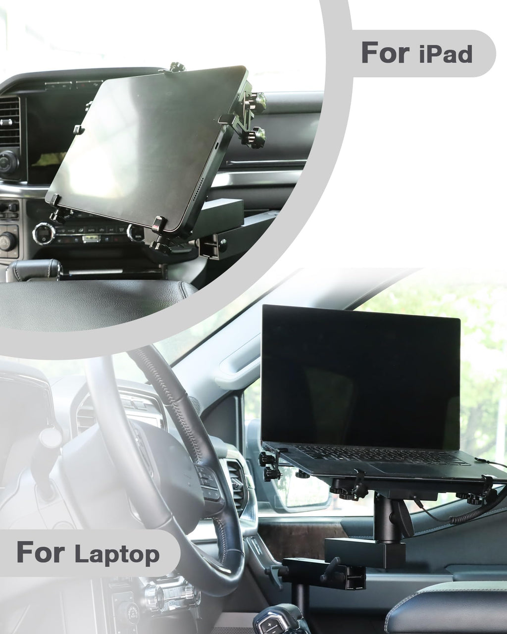 No-Drill Truck Laptop Mount Fit for Ford F150 & Super Duty Trucks