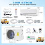 12,000 BTU Mini Split Air Conditioner and Heater, SEER2 18, 115V