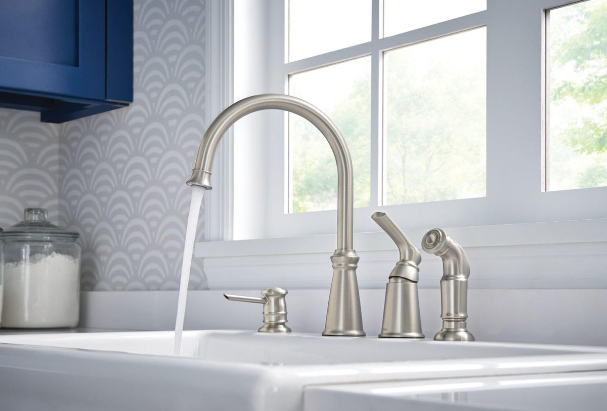 Moen Whitmore Spot Resist Stainless One-Handle High Arc Kitchen Faucet, 87044SRS