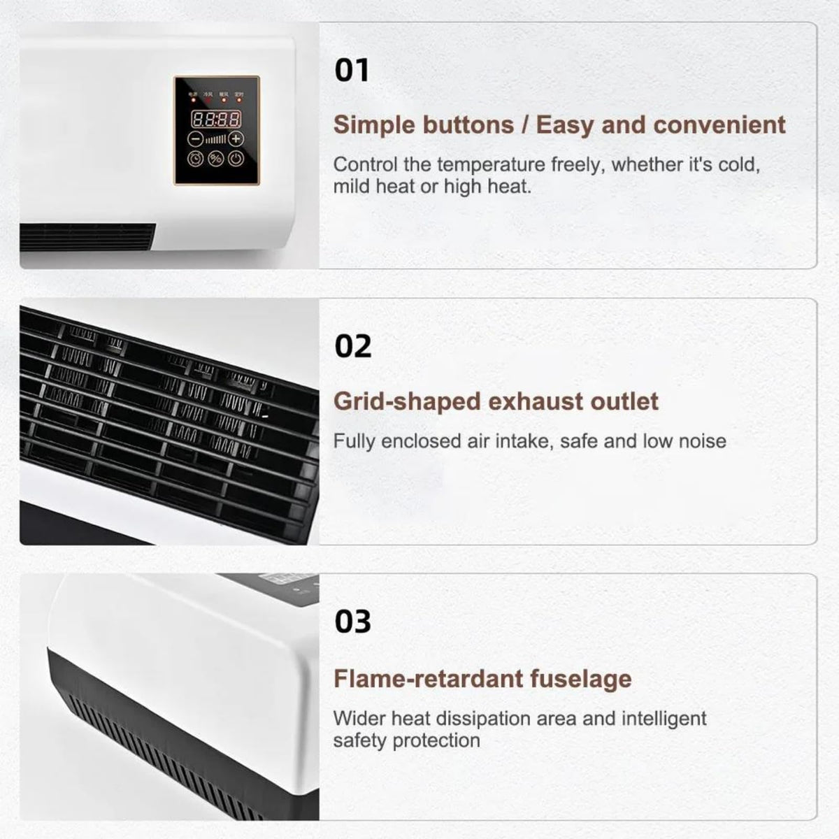 Wall Mounted 2 in 1 Heater & Cooler, Space Heater with Cold Wind, Remote Control Timer, Dual Use Wall & Desktop Mini Air Conditioner No Outdoor Unit for Bedroom Bathroom Office