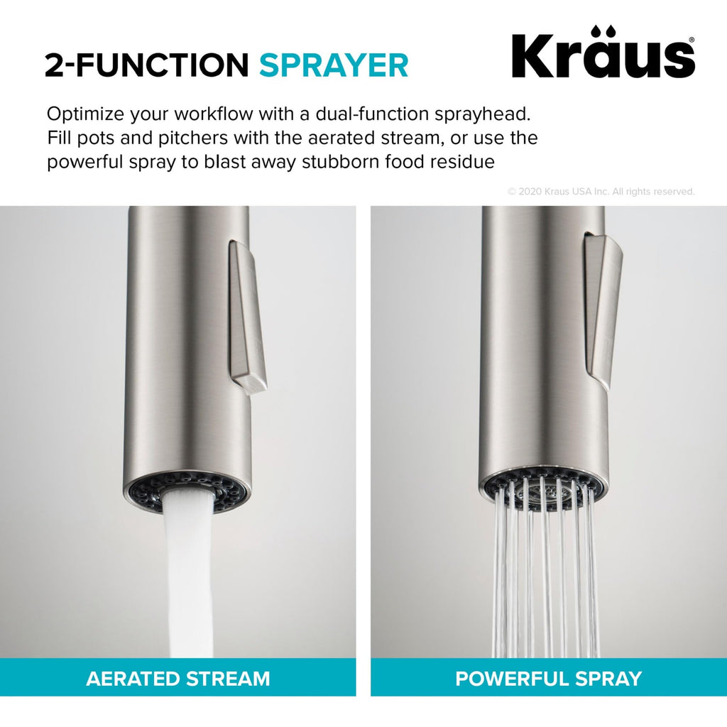 KRAUS Spot Free Stainless Steel Pull Down Kitchen Faucet KPF-2820SFS