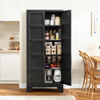 Metal Pantry Storage Cabinets with Doors and Shelves,75" Tall White