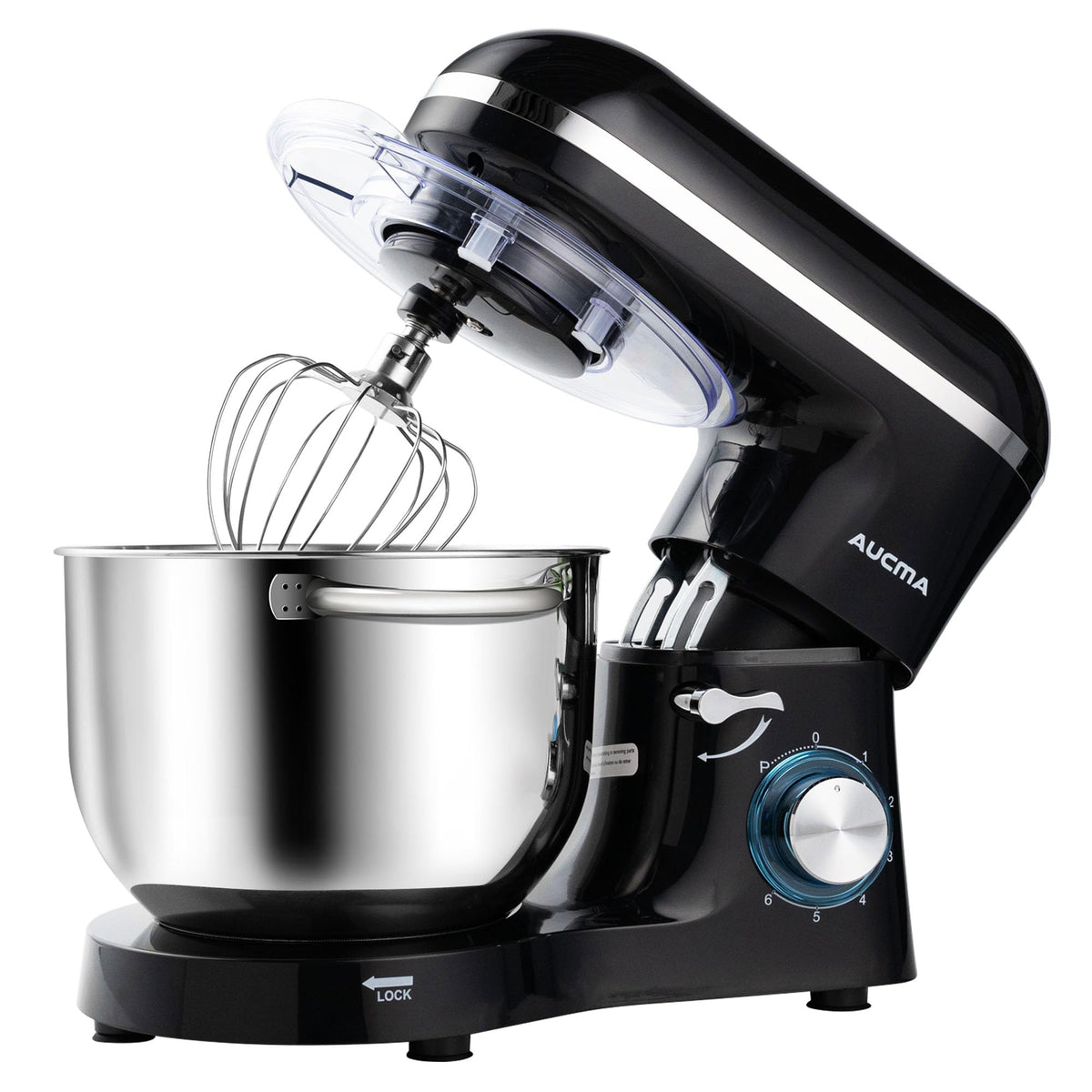 Aucma Stand Mixer,8QT 900W Tilt-Head Food Mixer, Kitchen Electric Mixer with Dough Hook, Wire Whip & Beater (Gray, 8QT)