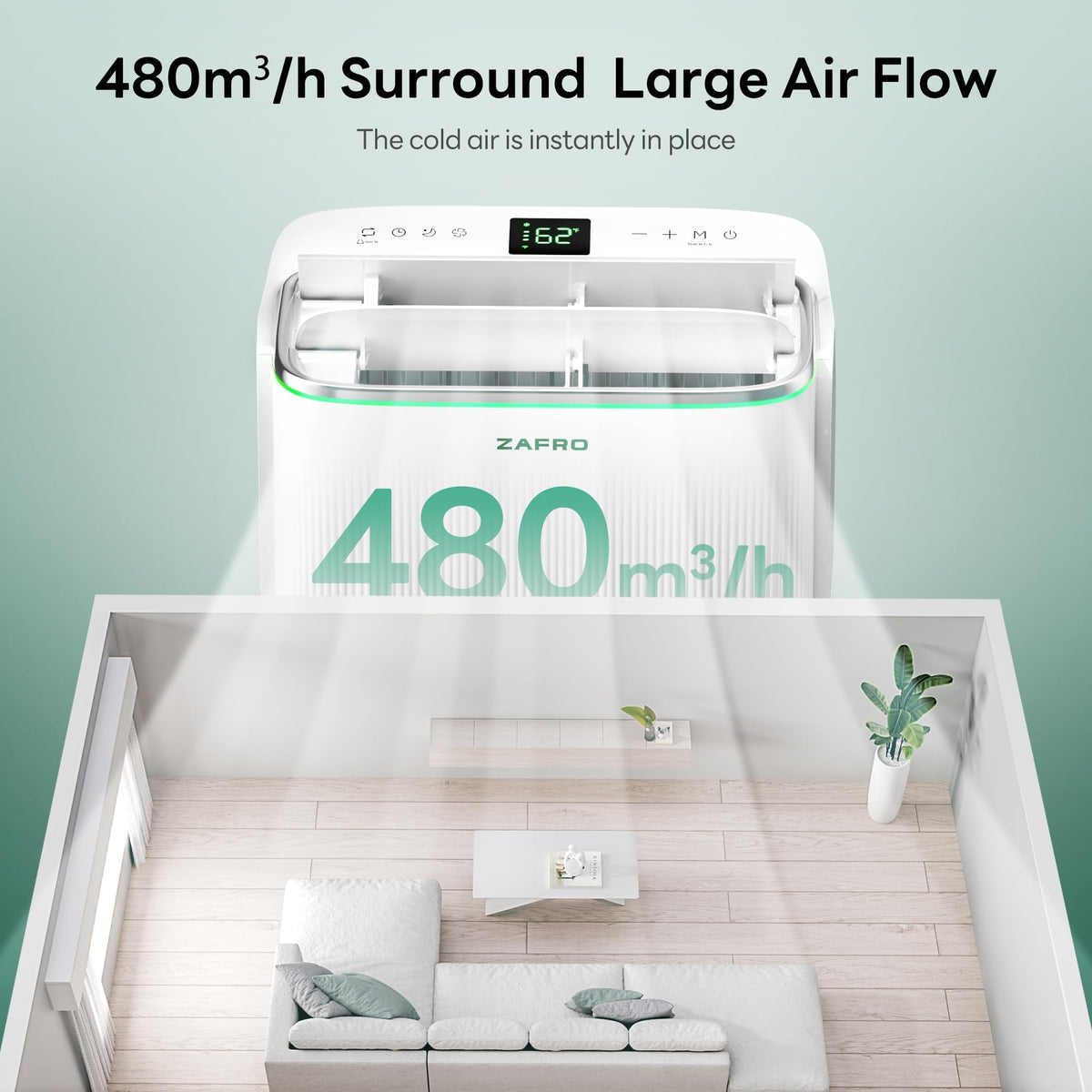 ZAFRO Smart Inverter Portable Air Conditioners, 14000 BTU (10000 BTU SACC)