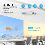 ROVSUN 23000 BTU Smart WIFI Ceiling Cassette Mini Split AC/Heating System with Inverter & APP Control, 22.5 SEER2 Ductless Air Conditioner with Pre-Charged Condenser, Heat Pump & Installation Kit 230V