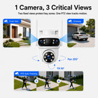 CAMCAMP Triple-Lens Wireless Security Camera System Outdoor with 12 Views