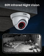 ZOSI 3K Lite 8CH H.265+ Home Security Camera System with AI Human/Vehicle Detection,Night Vision,5MP Lite 8 Channel CCTV DVR,4pcs 1080P 1920TVL 2MP Outdoor Indoor Surveillance Dome Cameras (No HDD)