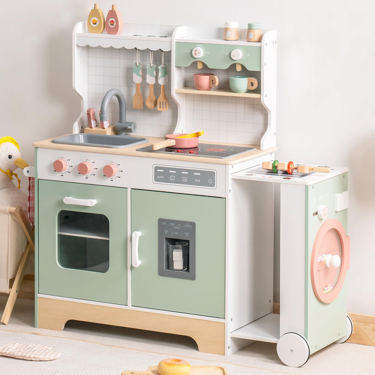 ROBUD Play Kitchen Set, Wooden Play Kitchen