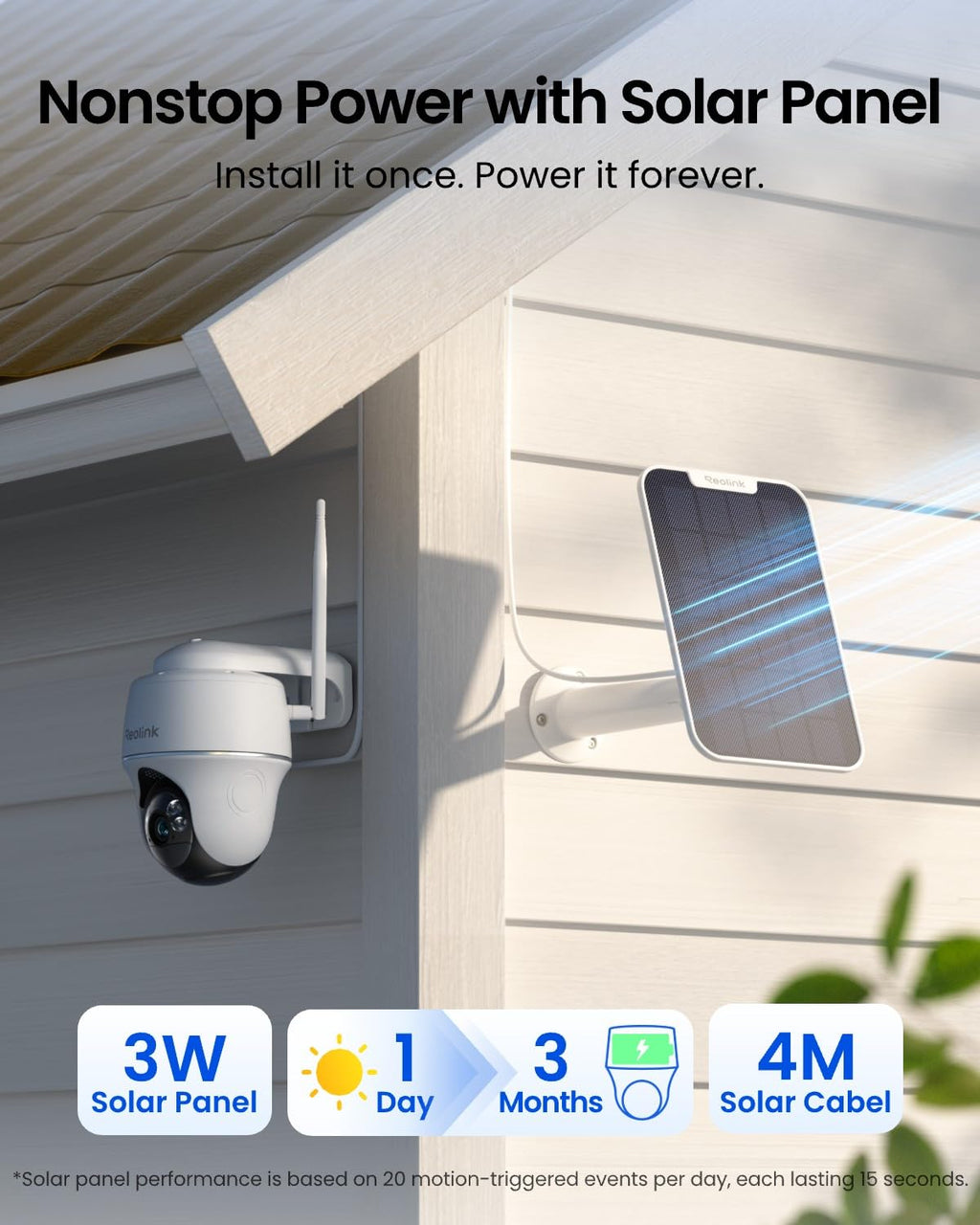 REOLINK Solar Security Cameras Wireless Outdoor 360° Coverage Argus PT