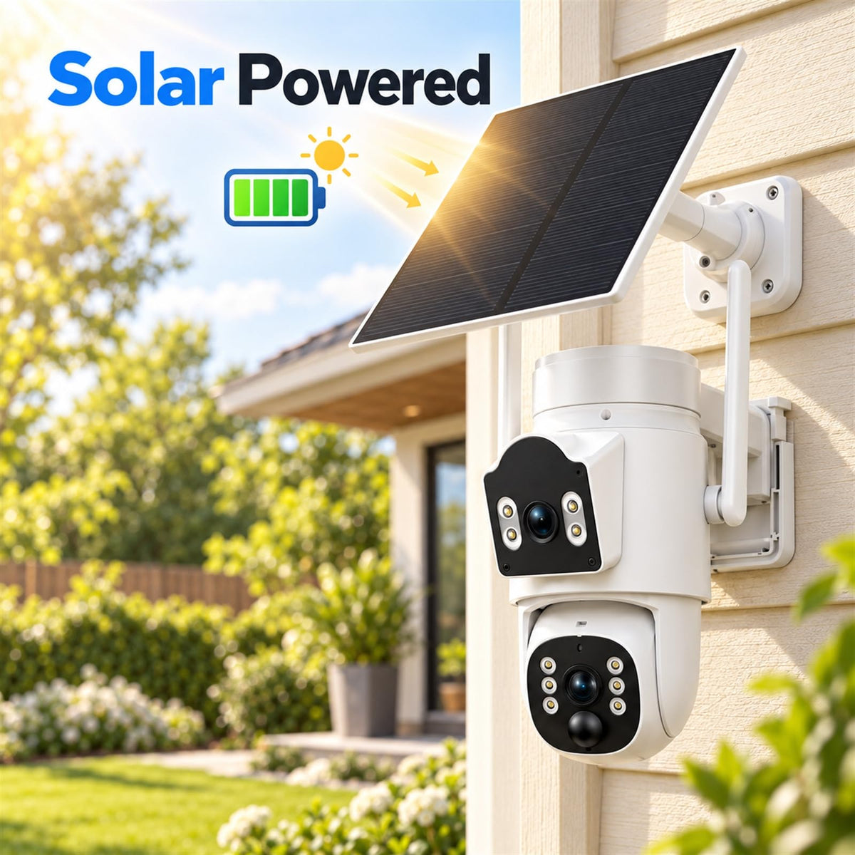Camcamp Solar Security Cameras Wireless Outdoor, 4-Cam Home System with NVR