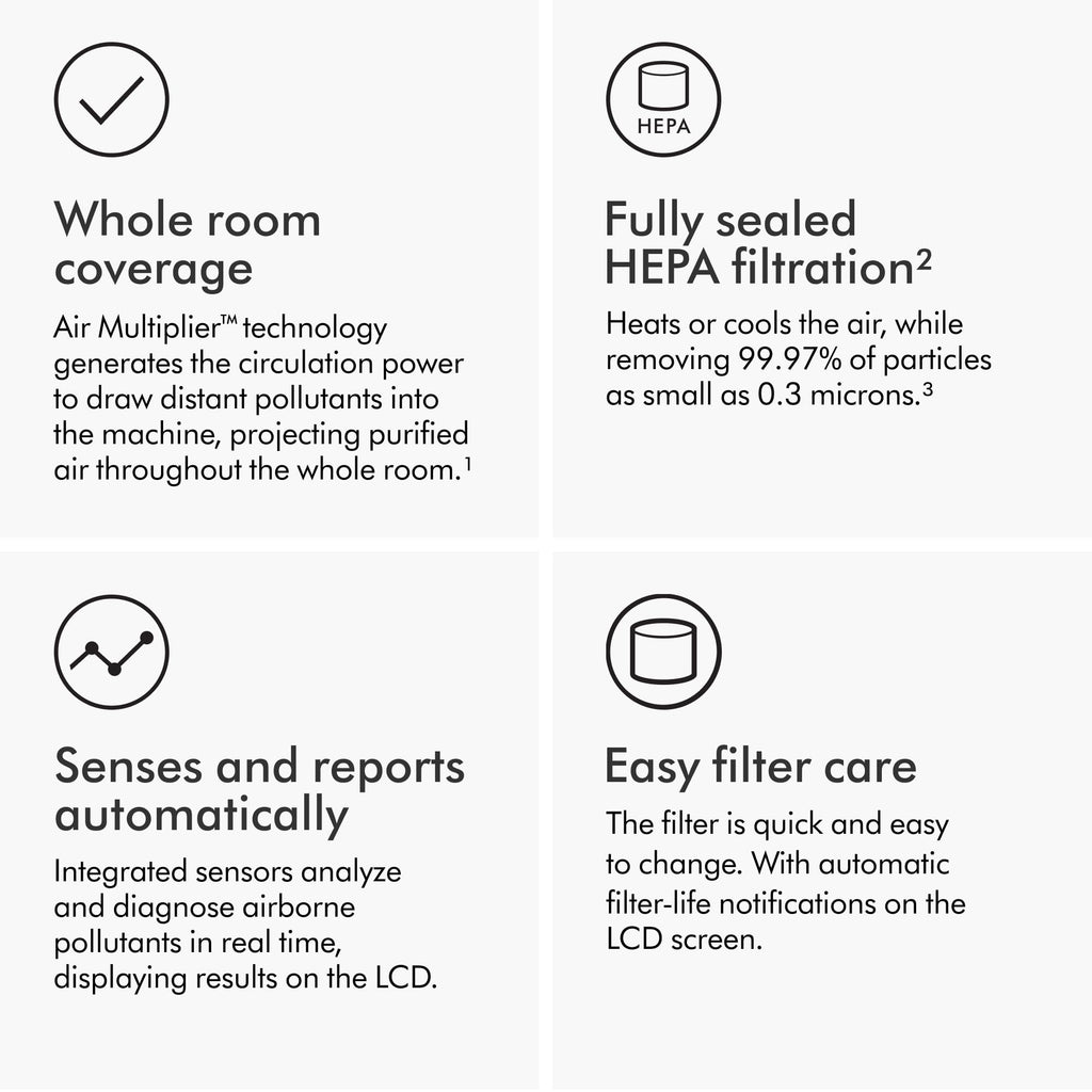 Dyson Purifier Hot+Cool Gen1 HP10 - HEPA Air Purifier, Fan & Heater, 350° Oscillation, 10 Levels, bladeless (White)