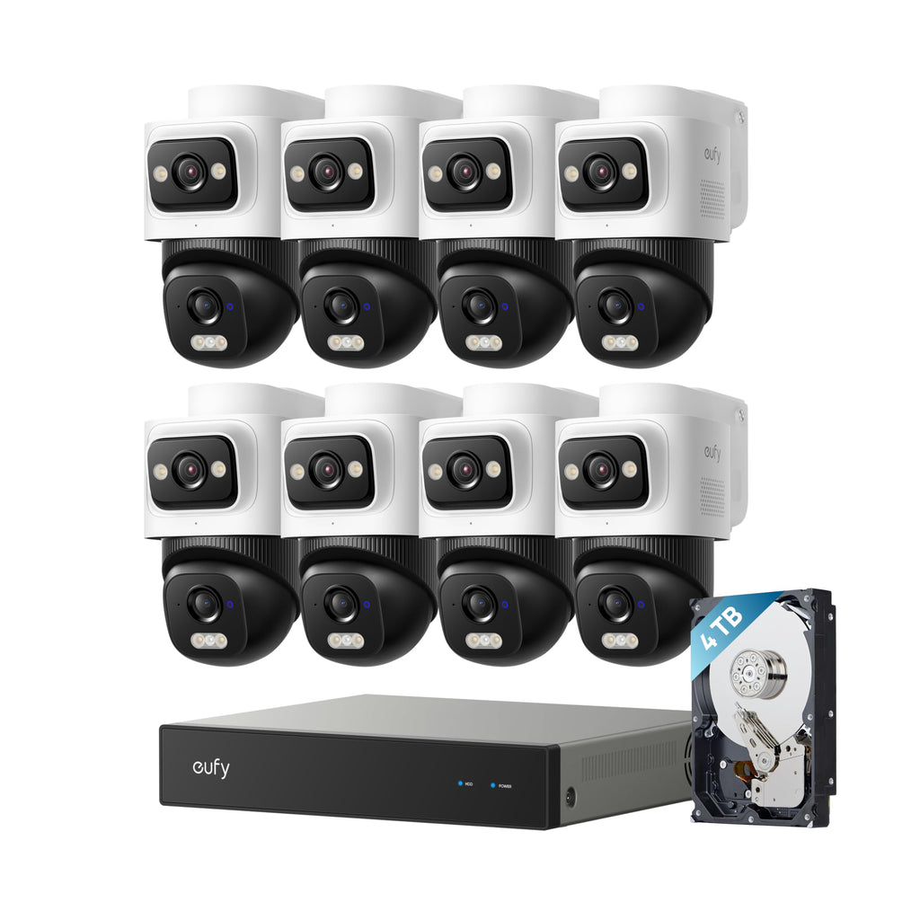 eufy Security NVR System E50,4-Cam Kit,4K Dual-Lens Bullet-PTZ (2TB HDD)