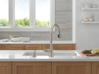 Delta Faucet Boyd Kitchen Faucet with Soap Dispenser, Kitchen Faucets with Pull Down Sprayer Brushed Nickel, Kitchen Sink Faucet with Magnetic Docking Spray Head, SpotShield Stainless 19893Z-SPSD-DST