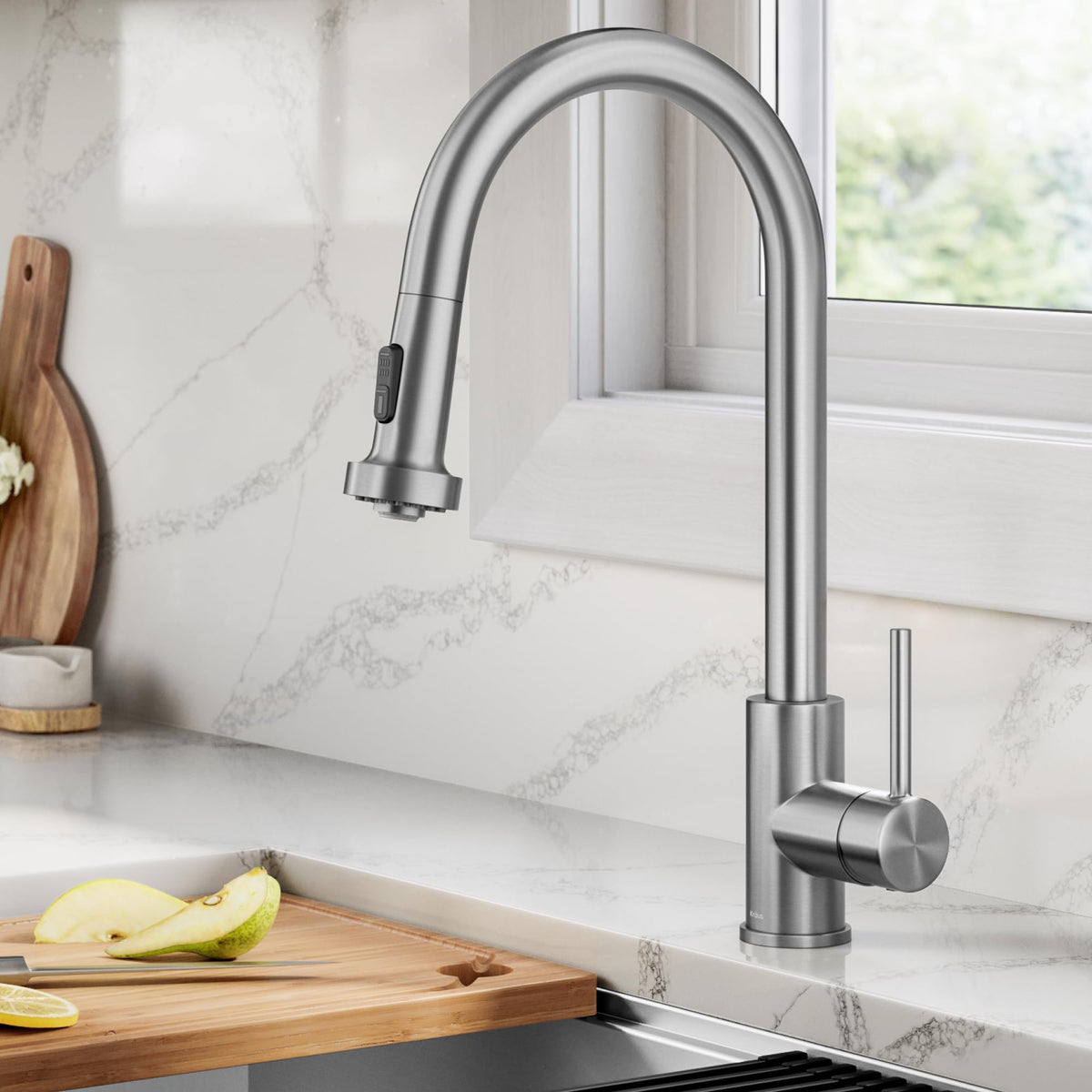 KRAUS Champagne Bronze Pull Down Kitchen Faucet KPF-1610SFACB