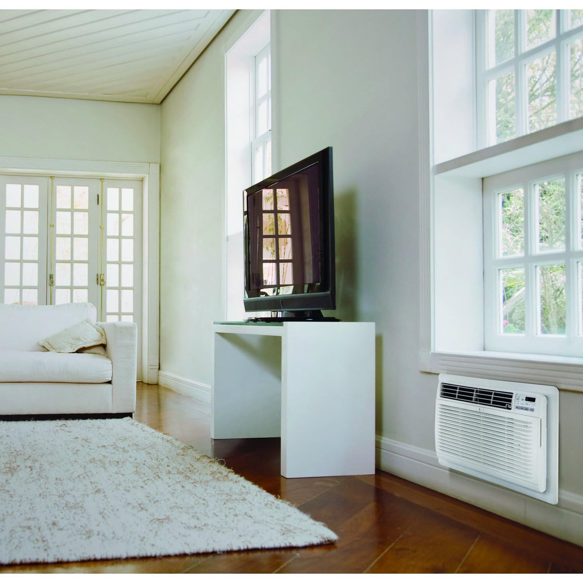LG 11,800 BTU Through the Wall Air Conditioner and Wall Heater, 230/208V, Cools 550 Sq.Ft. (22' x 25' Room Size), Perfect for Bedroom, AC Heater Unit with Remote, Multiple Speeds, 4-Way Air Deflection