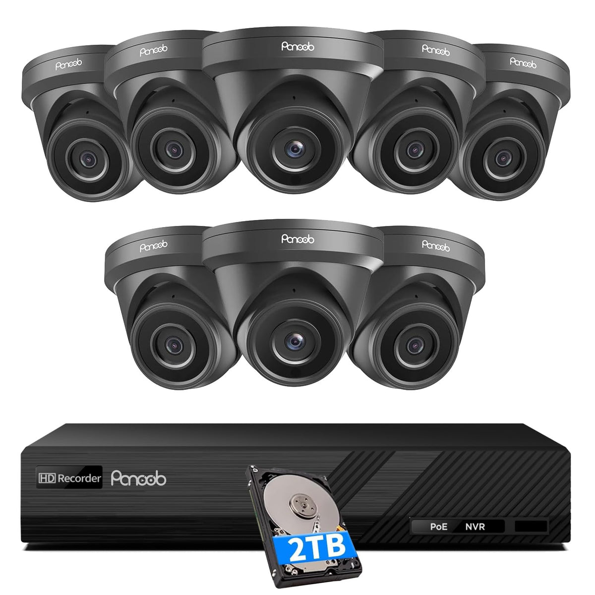 16 Camera Security System 16 Channel PoE with 4TB HDD, PD93A1616-5M