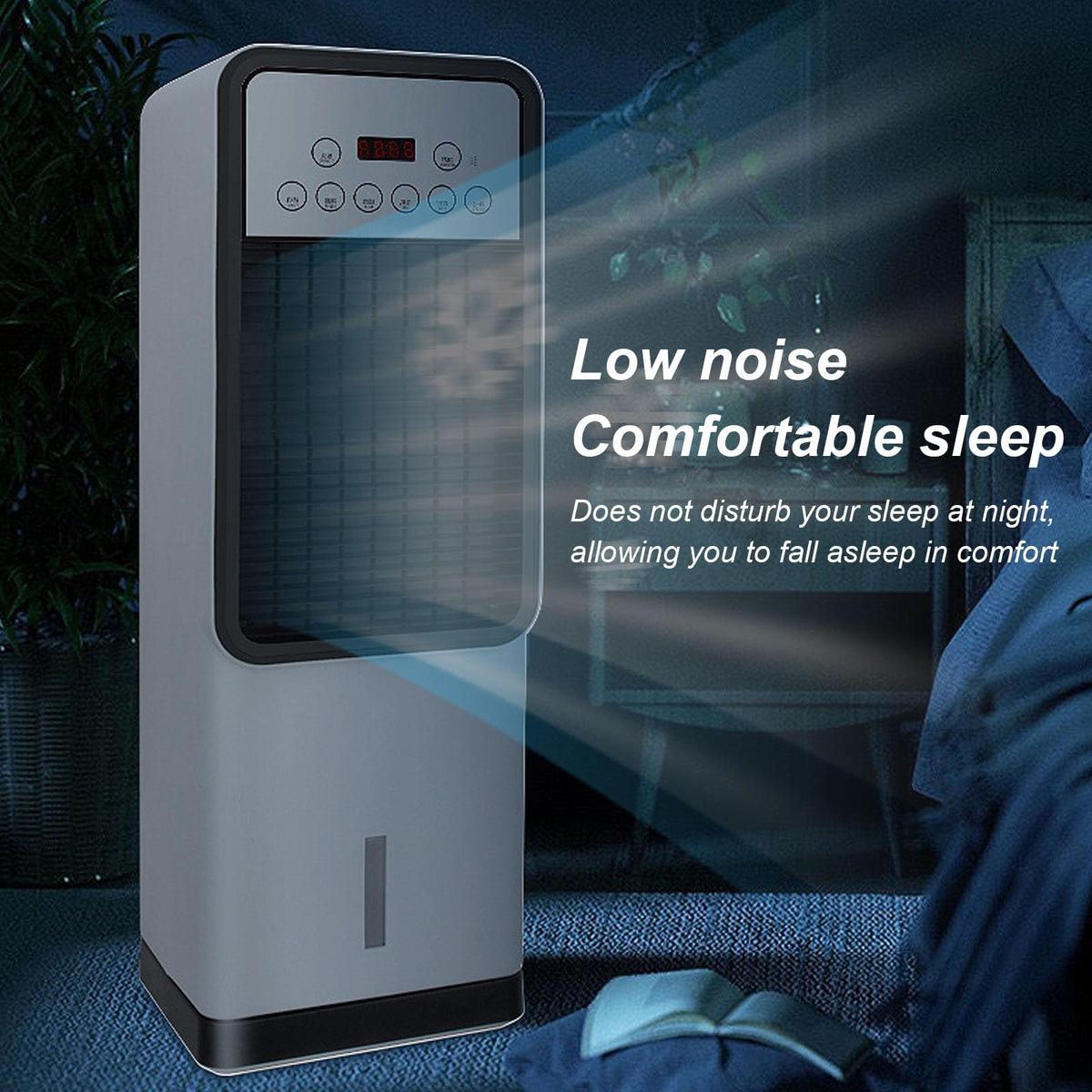 Heating And Cooling Dual-use Air Conditioning Fan, Swamp Cooler, Quiet Portable Small Fan, Portable Air Conditioners, Remote Control/Touch Screen Small Quiet Floor Fan white
