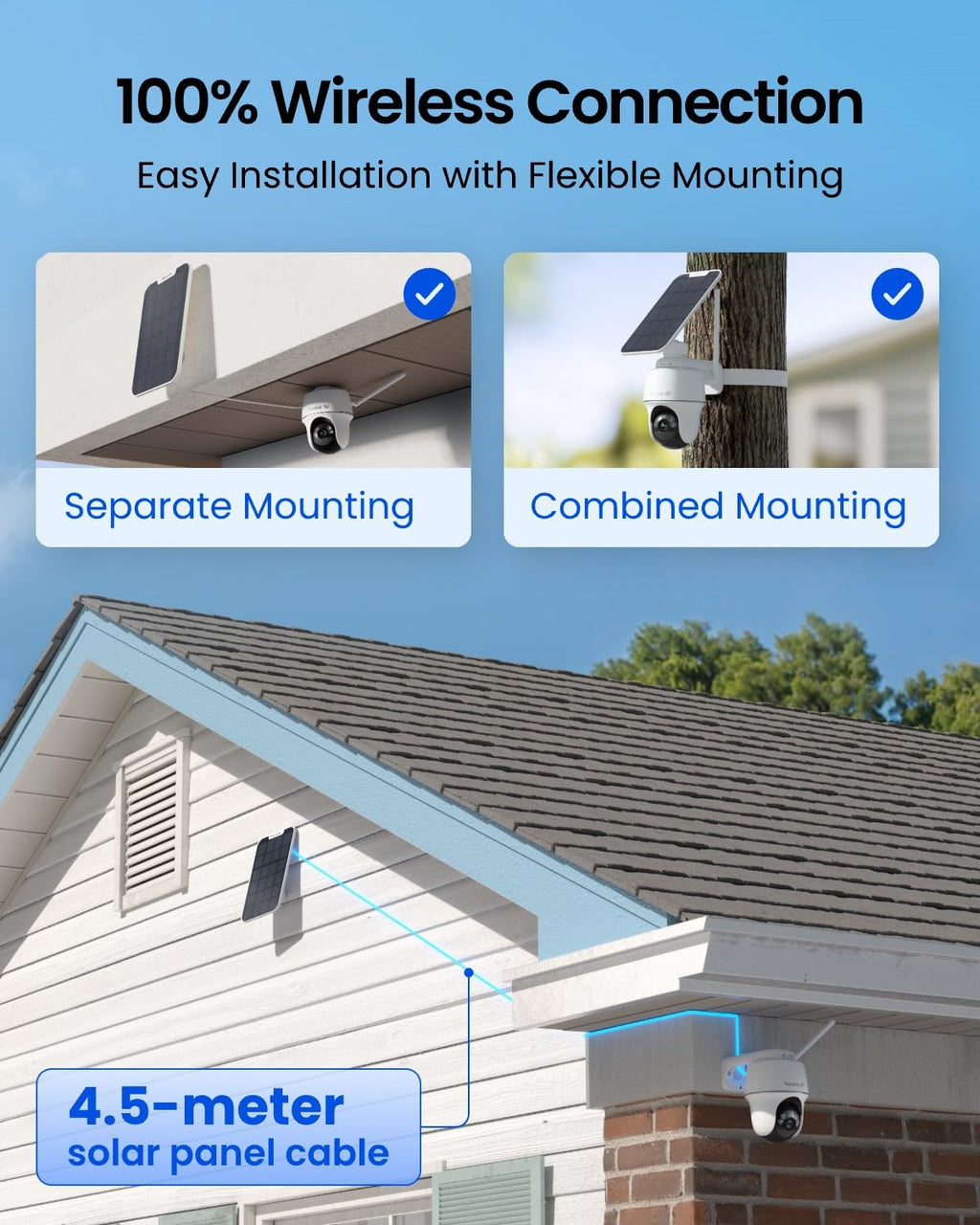 REOLINK Argus PT Ultra 4K Solar Security Camera Outdoor System 4 Pack