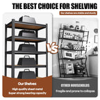 78''H Storage Shelves, Wood Garage Shelving,Adjustable Heavy Duty Shelving Unit,5T Tall Garage Shelves，Wood Metal Standing Shelf Units,Utility Rack for Kitchen 78''H*45.6''W*19.7''D,2-Pack