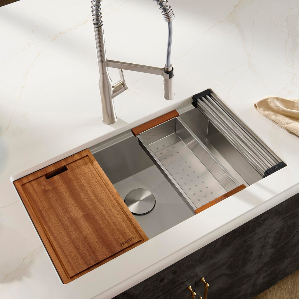 Ruvati 30-in Stainless Steel Undermount Workstation Kitchen Sink - RVH8310