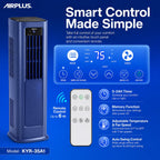 AIRPLUS Smart Portable Air Conditioner, 12,000 BTU Cooling/Heating Air Conditioner for Bedroom with Drainage-free Cooling, Dehumidifier, Fan, 24h Timer for 700 Sq Ft Rooms, Blue
