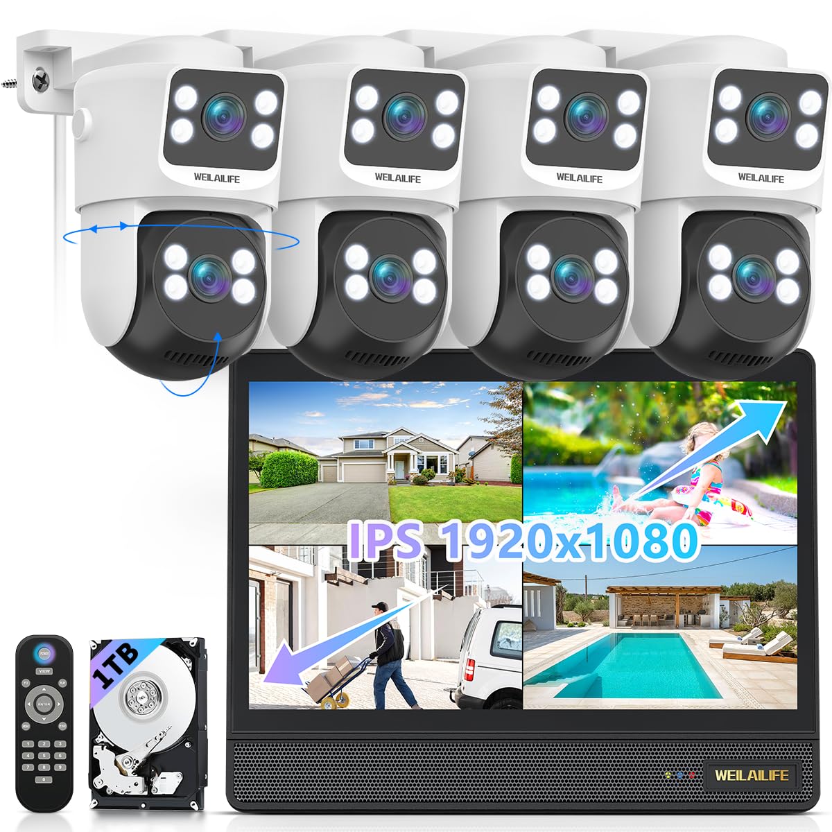4K Wired Security Camera System, Home POE Video Surveillance Systems