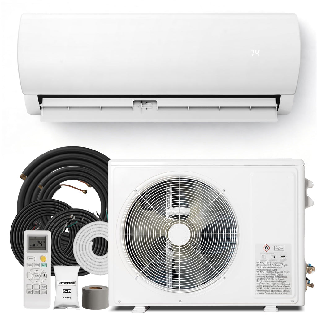 12000 BTU Mini Split AC/Heating System, 19 SEER2 115V, Heat Pump