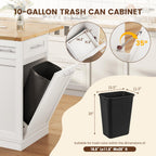 Dripex 53'' Rolling Kitchen Island with Power Outlet, Drop Leaf & Trash Can