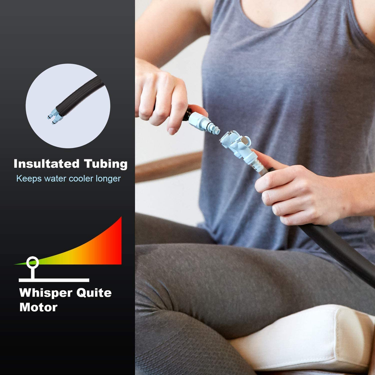 Cold Water Therapy and Hot Water Therapy System - Circulating Personal Heat/Cooling Device by Aqua Relief (ARS w/Back Pad)
