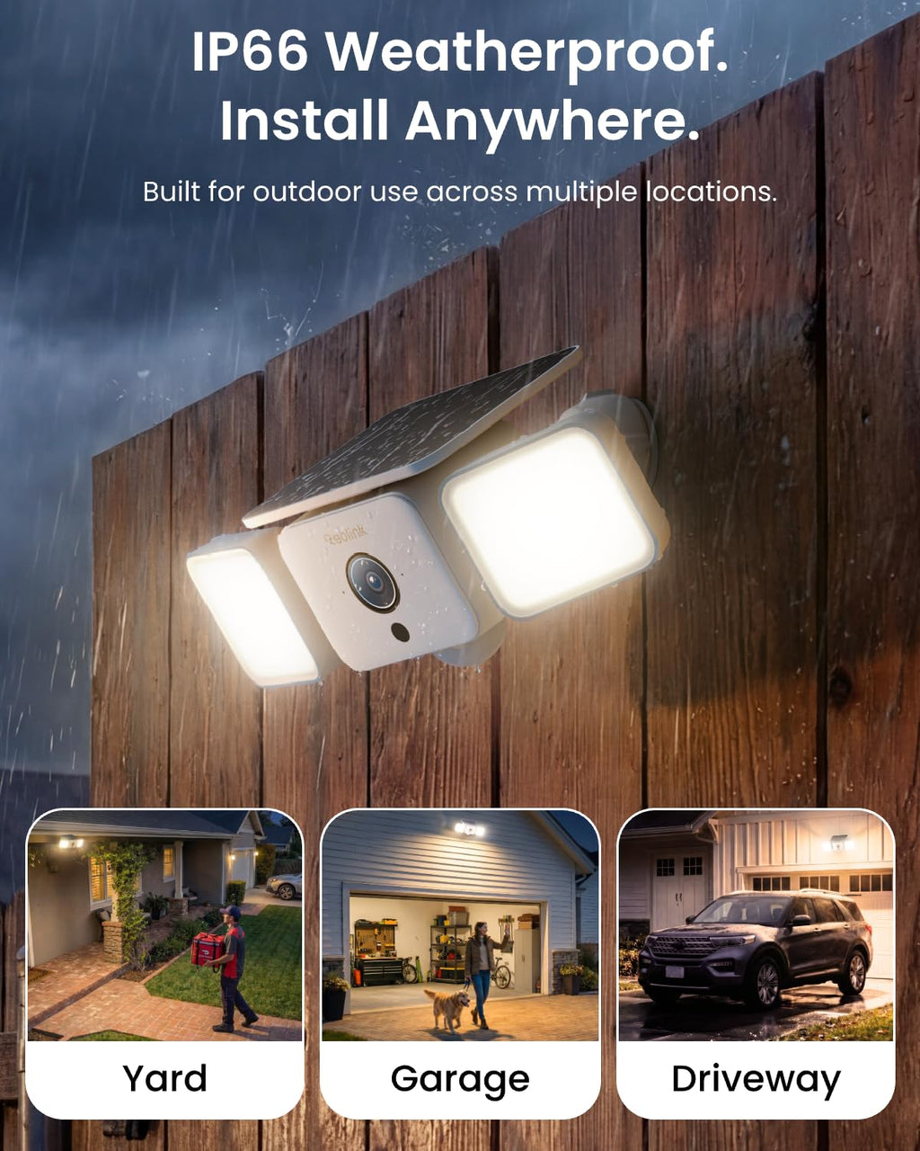 REOLINK Solar Floodlight Security Cameras Wireless Outdoor, Up to 1000lm