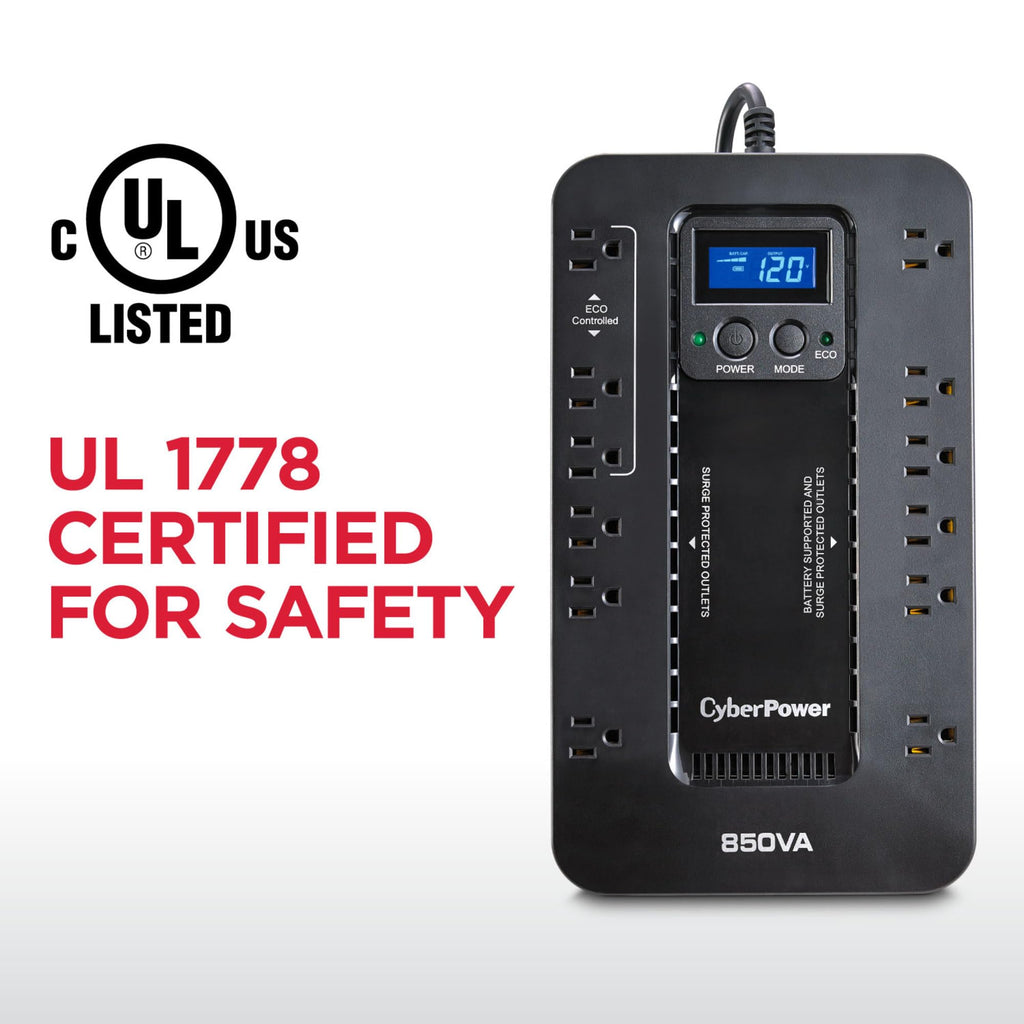 CyberPower EC850LCD Ecologic UPS Battery Backup and Surge Protector