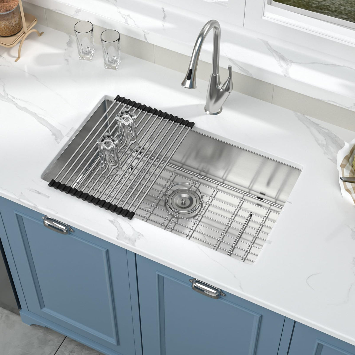 30 Inch Undermount Kitchen Sink Workstation Stainless Steel