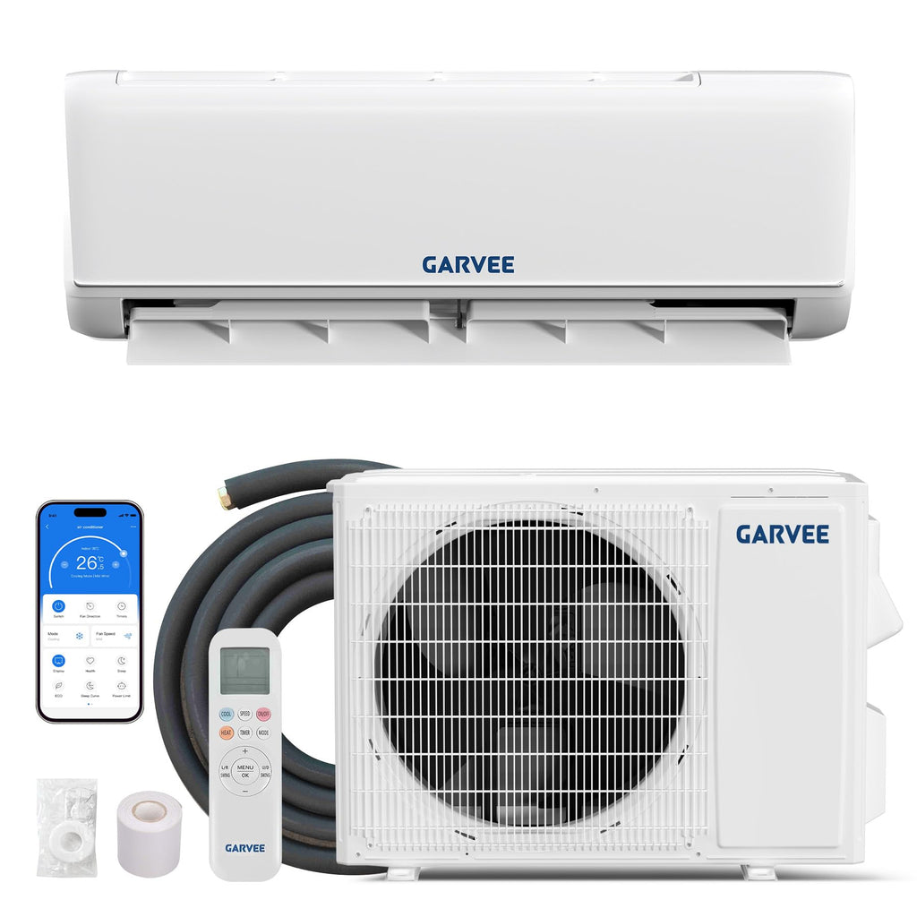 Garvee18000 BTU 21 SEER2 Ductless Mini Split AC & Heat Pump, WiFi Control, Compatible with Alexa, 230V Energy Efficient Inverter System, Cools Up to 1000 Sq.ft