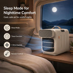 MEGAWISE Portable Air Conditioner and Heater, 420W 110V Compact AC Unit with Remote Control, 1400W Cooling Capacity, 800W Heating, Dehumidifier, Fan, Sleep Timer, Champagne