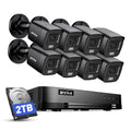 ANNKE 16CH Surveillance Security Camera System, 8Pcs 2MP Cameras, 2TB HDD