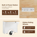 Dripex 41.5'' Kitchen Island with Power Outlet, Trash Cabinet & Storage