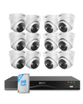 ZOSI 4K 16CH PoE Security Camera System, 12x 8MP Outdoor Cameras, 4TB HDD