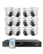 ZOSI 4K 16CH PoE Security Camera System, 12x 8MP Outdoor Cameras, 4TB HDD
