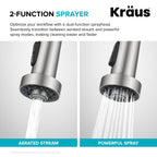 KRAUS Matte Black Black Stainless Pull Down Kitchen Faucet KPF-1610MBSB